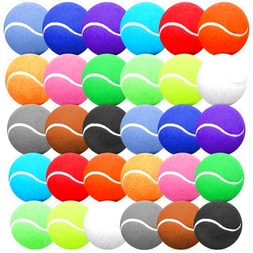 Yunsailing 30 Pieces Dog Tennis Balls Bulk 2.5 Inch Tennis Balls for Dogs Colored Mini Pet Toy Bulk for Large Medium Small Puppy Training Exercis(Multicolor)