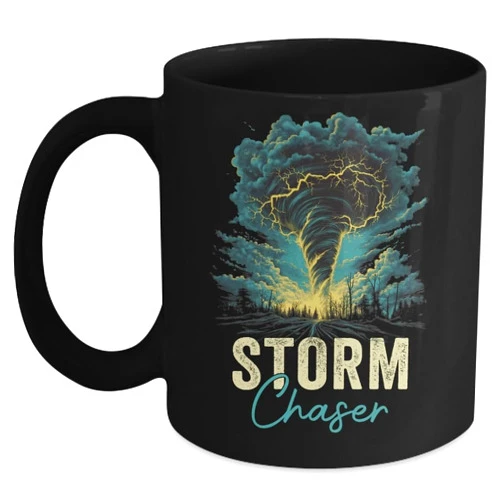 TeesMind Storm Chasing Tornado Chaser Meteorologist Meteorology Men Coffee Mug 11oz Black