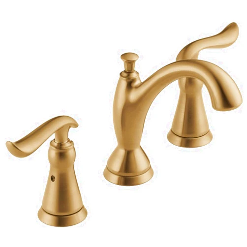 Delta Faucet Linden Widespread Bathroom Faucet 3 Hole, Gold Bathroom Faucet, Diamond Seal Technology, Metal Drain Assembly, Champagne Bronze 3594-CZMPU-DST