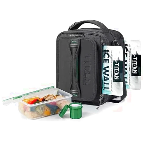 Titan by Arctic Zone Fridge Cold Expandable Lunch Box (Grey/Green), Small