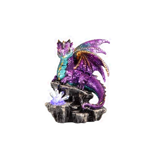Paykoc Imports GSC 71777 6.25 Inch Dragon Figurine LED Light Purple