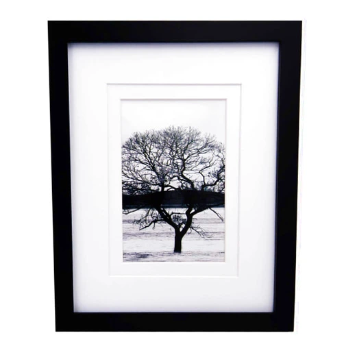 Egofine 8x10 Picture Frame Made of Solid Wood Covered by Plexiglass, for Pictures 4x6 or 5x7 with Mat or 8x10 Without Mat, Table Top Display and Wall Display Photo Frame, Black