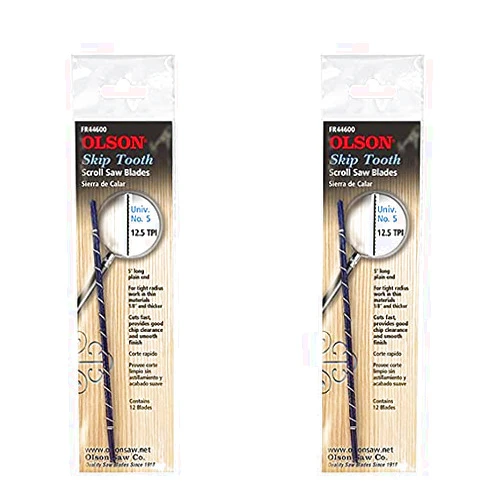 OLSON SAW FR44600 Skip Tooth 0.038 x 016-Inch 12.5 TPI Scroll Saw Blade (2)