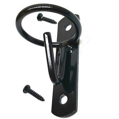 Hill Leather Company Wall Mount Bucket Hook-Bucket-Hanger (Black) - Barn/Stable Water Bucket Hook/Hanger - Equestrian Bucket Hook