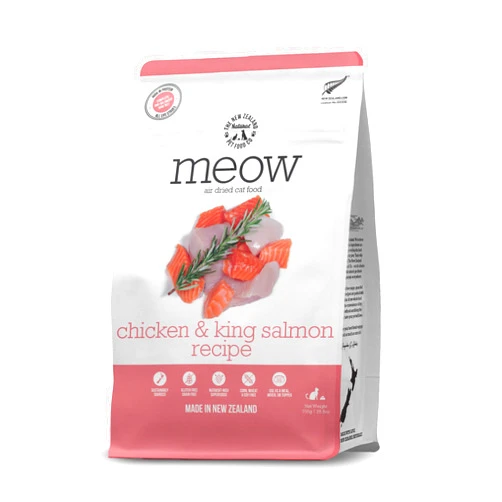 The New Zealand Natural Pet Food Co. Meow Air Dried Cat Food - Chicken & King Salmon Recipe, Dry Cat Food, High Protein Meals, Treats & Toppers,26.5 oz