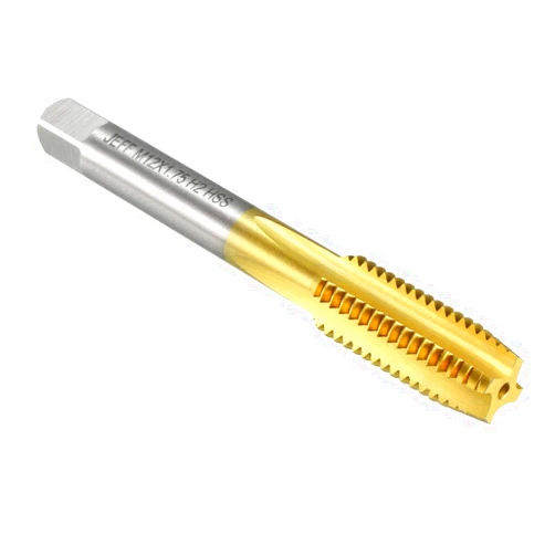 uxcell Metric Machine Thread Milling Tap M12 x 1.75 H2 Titanium Coated (Ti-coated) High Speed Steel 4 Straight Flutes Screw Thread Tapping Threading Machinist Repair DIY Tool
