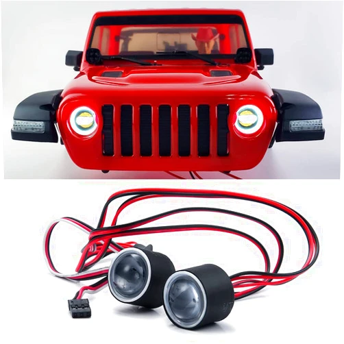 RCLIOLN 1/10 RC Car Angel Eyes 22mm LED Lights Headlights for Axial SCX10 III AXI03007 RC Crawler Car Upgrades