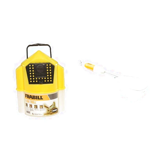 Frabill Flow Troll Bait Container, 6-Quart, Yellow/White