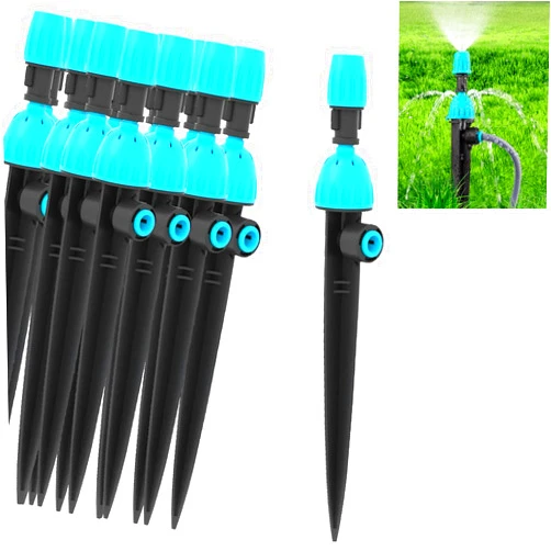 URANT15Pack 2 in 1 Drip Irrigation Transmitter and Atomizing Nozzle for 1/4 Inch Drip Irrigation Pipe, Adjustable 360 Degree Flow Irrigation Dropper for Garden Irrigation Systems