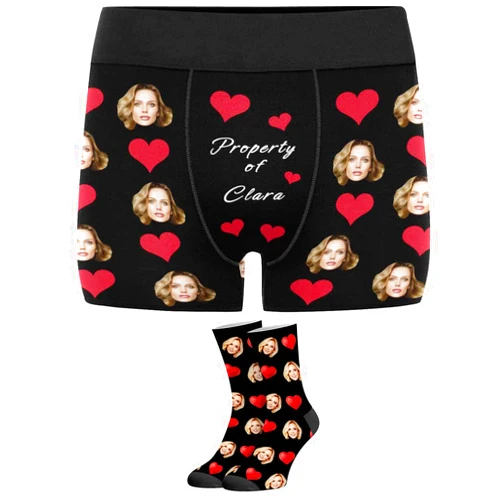 COLORSFORU Custom Funny Boxer Briefs For Men Personalized Face Underwear With Photo Great Gift Idea for Boyfriend