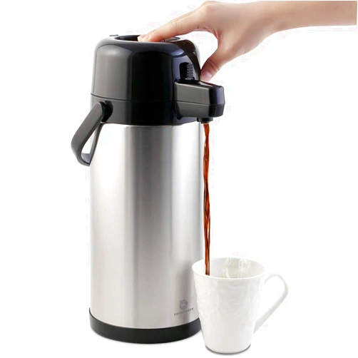 TOMAKEIT Airpot Coffee Carafe - TOMAKEIT 3L(102 Oz) Airpot Beverage Dispenser Insulated Stainless Steel Large Coffee Thermal - Pump Action Airpot for Hot/Cold Water
