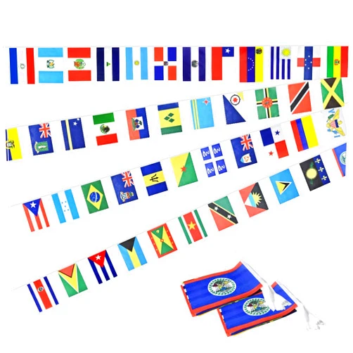 Ckexin 2 Pack 45 Latin American Countries Flags Banner Dercoations for Classroom Latino Heritage Hispanic Month 100Feet 90flags