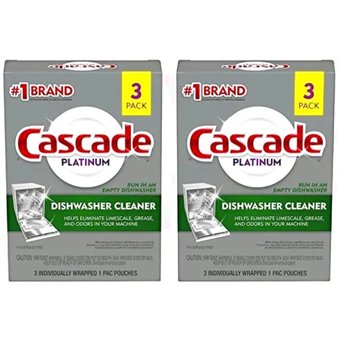 Cascade Platinum Dishwasher Cleaner, 3 count (Pack of 2)