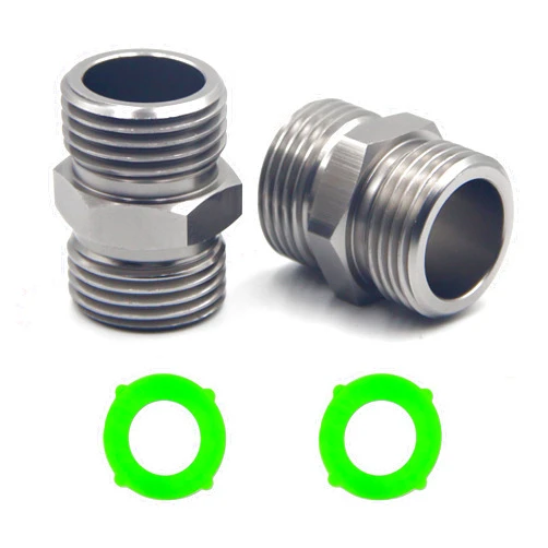 Yanwoo Garden Hose Adapter, Easy to Use, 2 Pack No Lead Metal 3/4 Inch Male to Male Connectors Fittings with 2 Extra Silicone Washers