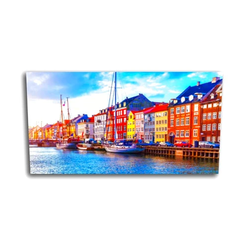 WRHIDBLSWRW Framed Canvas Wall Art Print On Canvas Nyhavn Copenhagen Denmark Pictures Posters Artwork for Living Room Bedroom Ready to Hang Wall Decor 20X40