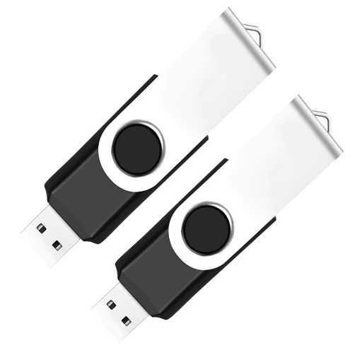 Maspen 2 Pack 32GB USB Flash Drive USB 2.0 Thumb Drives Jump Drive Fold Storage Memory Stick Swivel Design - Black