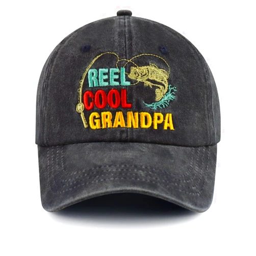 Ynbnzneng Reel Cool Grandpa Hats for Men, Adjustable Embroidered Grandfather Fishing Baseball Cap