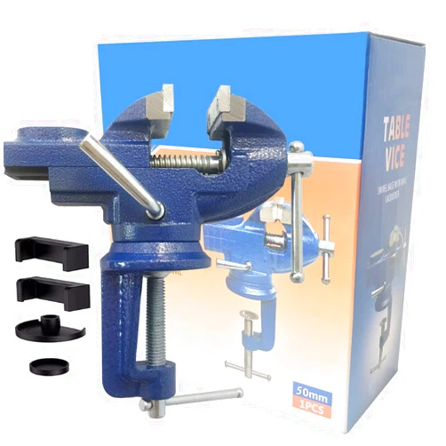 MIKMAYTOO Vise Grip Woodworking Table Clamp - Heavy Duty Small Bench Vice, New Upgraded Cast Iron Manufacturing for Jewelers, Hobby, Craft Repair - Portable Work Bench Tool