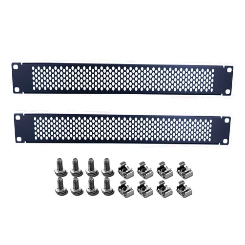 Suprwin 1U Blank Panel, 1U 19 Inch Blank Rack Mount Panel,1U Disassembled Rack Mount Cable Management Panel, 1U Rack Mount Panel Spacer W/Brush for Server Network Rack Enclosure Cabinet Cable (2pcs-Venting)