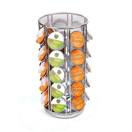 Mind Reader Coffee Carousel Storage, Home Office Breakroom Kitchen Counter Organizer 360-Degrees Rotation, 35 Pod Capacity, 13.6