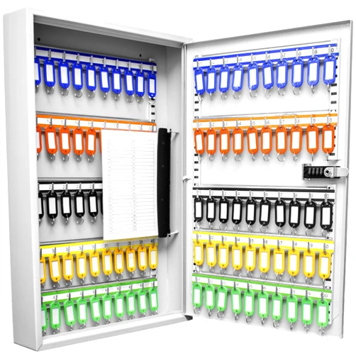 Barska Adjustable Key Cabinet Lock Box with Colorful Key Tag Labels - 100 POSITION - COMBINATION LOCK - GRAY