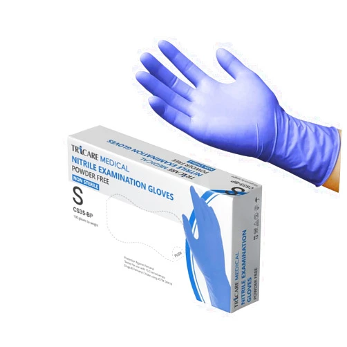 TRICARE MEDICAL Nitrile Exam Gloves, Chemo Drug Tested, Latex-free, Powder-free, 4.3 Mil, Deep Blue