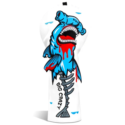 Big Crazy Golf Head Covers, Golf Club Covers Funny, Driver Headcovers, Golf Club Covers, Fairway Woods Head Covers, Hybrids Headcover, Putter Cover with Soft Lining for Golf Gift Hammerhead Sharks