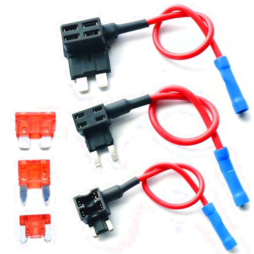 Generic 3 Pcs of 12V Car Add-A-Circuit Fuse Tap Adapter Mini ATM APM Blade Fuse Holder Kit