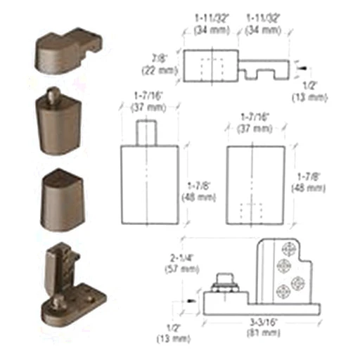 CRL Dark Bronze Offset Right Hand 0P70 Series Kawneer Type Pivot Set by CR Laurence