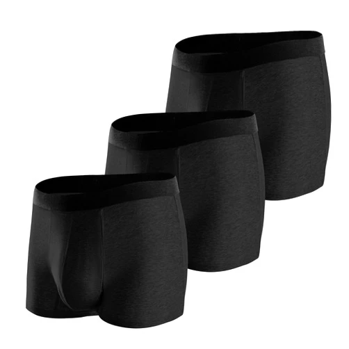 BATTEWA Incontinence Underwear for Men Washable, Reusable Leak Proof Underwear, Breathable Cotton Boxers, Bladder Leak Briefs High Absorbency 50ml,3Pack（2X-Large, Black）