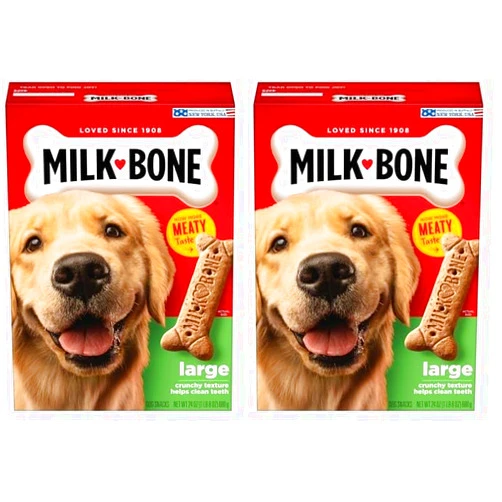 Milk-Bone Original Dog Treats for Large Dogs, 24 Ounce, Crunchy Biscuit Helps Clean Teeth (Pack of 2)