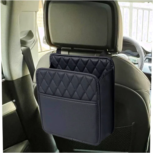 WINUERK Car Organizer Back Seat, Car Seat Organizer, Multi-Pocket PU Leather Large Capacity Purse Holder, Car Seat Organizers and Storage for Storing Cargo Tissue Universal Fit All Cars