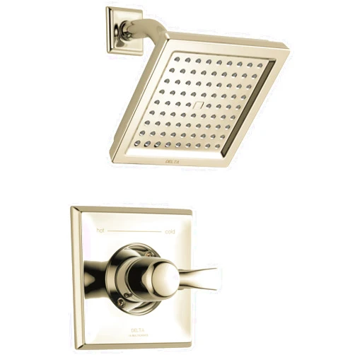 Delta Faucet Dryden 14 Series Single-Function Shower Trim Kit with Single-Spray Touch-Clean Shower Head, Polished Nickel, 2.0 GPM Water Flow, T14251-PN-WE (Valve Not Included)