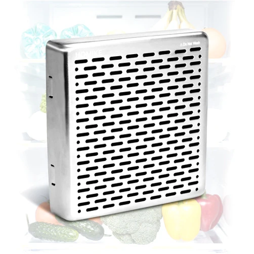 HOMIKE Refrigerator Deodorizer,10 Years Long Fridge Odor Eliminator,Car Air Freshener,Closet Odor Absorber,Outperforms Baking Soda and Bamboo Air Purifying Bags，Stainless Steel