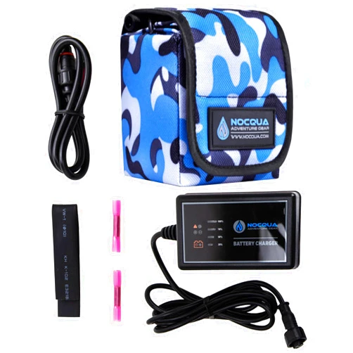 NOCQUA Pro Power Water-Resistant Battery and Charger Kit - Compatible with GPS, Depth and Fish Finders, and Most 12V Electronics