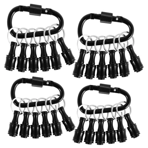 TKSDWBLTY 24Pcs 1/4inch Hex Shaft Screwdriver Bit Holder Portable Extension Bar Keychain Screw Adapter Aluminum Alloy Drill Extension Bit Holder with 2 Carabiner for Screw Driver