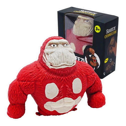 FSFHSJ Funny Red Monkey Toy, Squeeze Gorilla Toy, Stretchy and Squishy Monkey Toy ,Animal Figure Toys for Kids and Adults, Sensory Stress Relief Toy for Children and Adults.