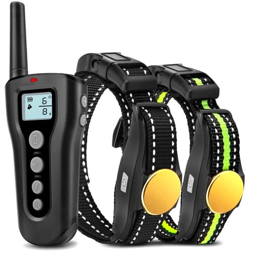 Bousnic Dog Training Collar 2 Dogs Upgraded 1000ft Remote Rechargeable Waterproof Electric Shock Collar with Beep Vibration Shock for Small Medium Large Dogs (15lbs - 120lbs)