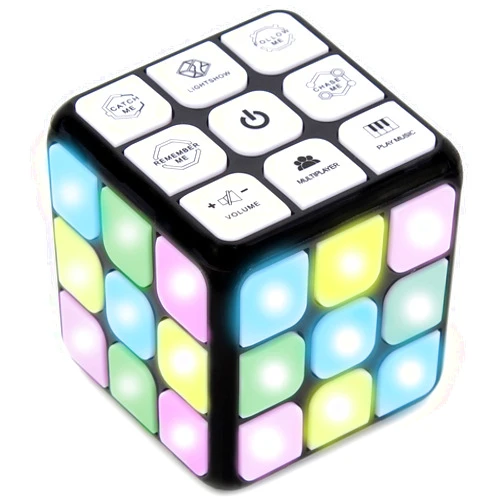 Toysery Flashing Cube Electronic Memory & Brain Game. 7-in-1 STEM and Handheld Learning. Ages 8+ Years