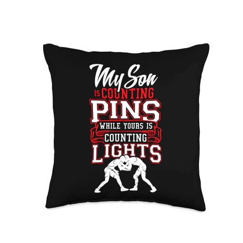 Wresting Dad Gifts by Crush Retro Wrestling Dad or Mom of Son for Men Throw Pillow, 16x16, Multicolor