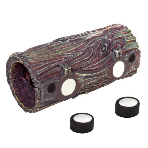 REPTIZOO Magnetic Reptile Hide Cave Resin Hollow Tree Trunk Hideout, Gecko Hide with Strong Magnetic Reptile Climbing Toy Reptile Tank Accessories for Crested Gecko,Lizard, Terrarium Decor