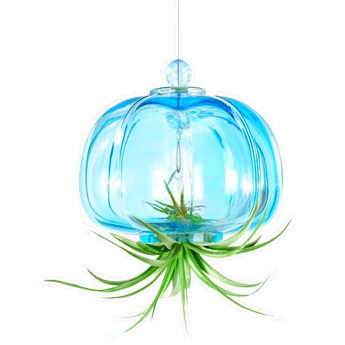 OtGalk Handcrafted Blown Glass Jellyfish Hanging Planter – Unique Air Plant Holder, Sea Glass Hanging Planter for Distinctive Terrarium Decor, Perfect for Garden, Porch, or Windowsill (No Plants)