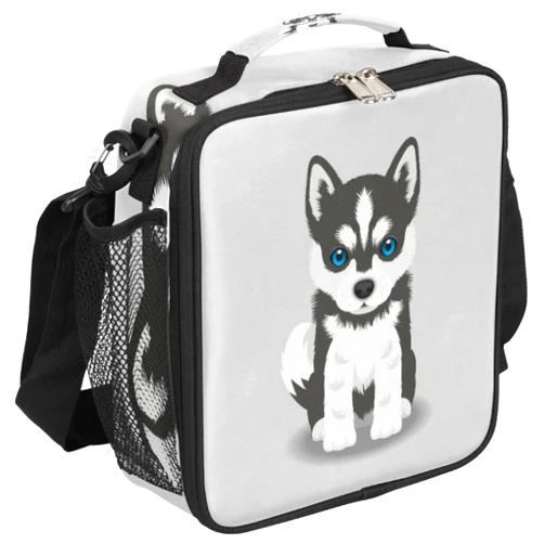 Pardick Kids Lunch Box for Boys Girls Husky Dog Lunch Bag Cute Dog Kids Lunch Bags Insulated Kids Lunch Bags with Adjustable Shoulder Strap for School, Picnic