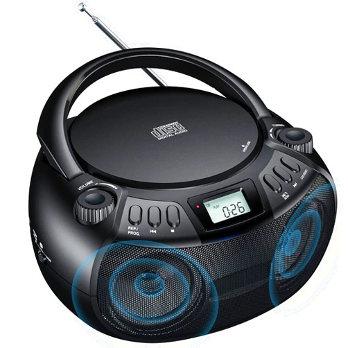 Gueray CD Player Boombox with Bluetooth Boombox AM/FM Radio USB Port Portable CD Player Stereo Sound Speaker MP3 Playback 3.5mm AUX Input Headphone Jack LCD Display CD-R CD-RW MP3WMA Playback