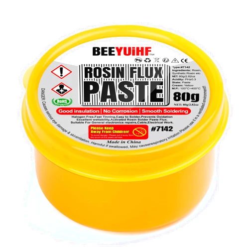 BEEYUIHF Solder Flux Paste, Lead Free Rosin Soldering Paste Flux for Electronics, SMD Electrical Soldering Flux, for PCB LED IC CPU #7142 (N.W. 2.82oz/80g)