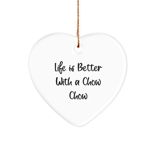 Generic Chow Chow Dog Heart Ornament: Life Is Better with A Chow Chow - Funny Christmas Unique Gifts for Chow Chow Dog Lovers - Gifts from Family to Chow Chow Moms