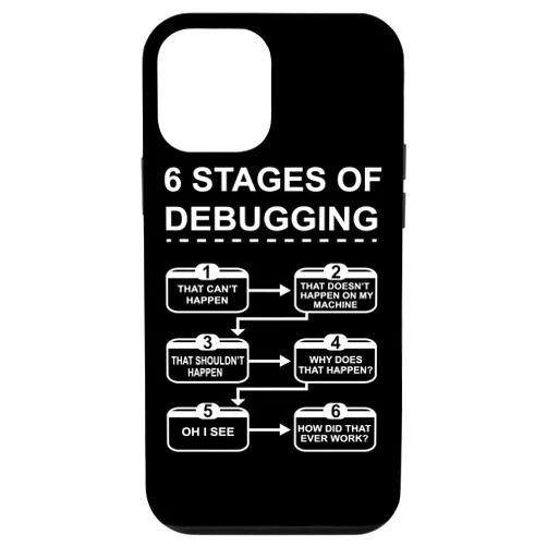 Developer Coder Coding PC Present, Tee and design iPhone 12 mini 6 Stages of Debugging design Programming Computer Science Case