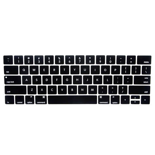 YYubao Soft Silicone English Language Keyboard Cover Skin Compatible with MacBook Pro 13 inch and 15 inch with Touch Bar Models: A2159 / A1989 / A1990 / A1706/ A1707 - Release 2019 2018 2017 2016 (Black)
