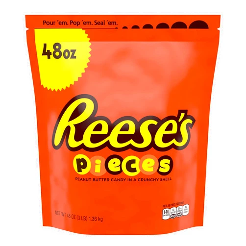 REESE'S PIECES Peanut Butter in a Crunchy Shell, Candy Bulk Bag, 48 oz