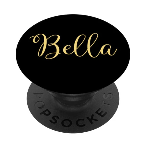Personalized Custom Names by M.Kokolo Bella Personalized Yellow and Black Custom First Name PopSockets PopGrip: Swappable Grip for Phones & Tablets
